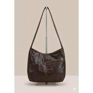 Vintage Tandem Of California Faux Croc Leather Black Shoulder Bag Purse Crossbod